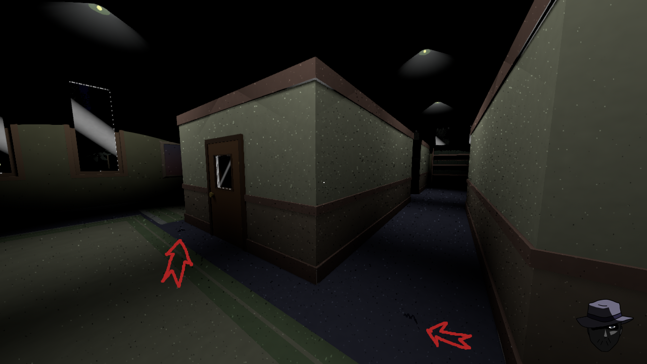 A screenshot of a small office cubicle farm area with a carpetted floor