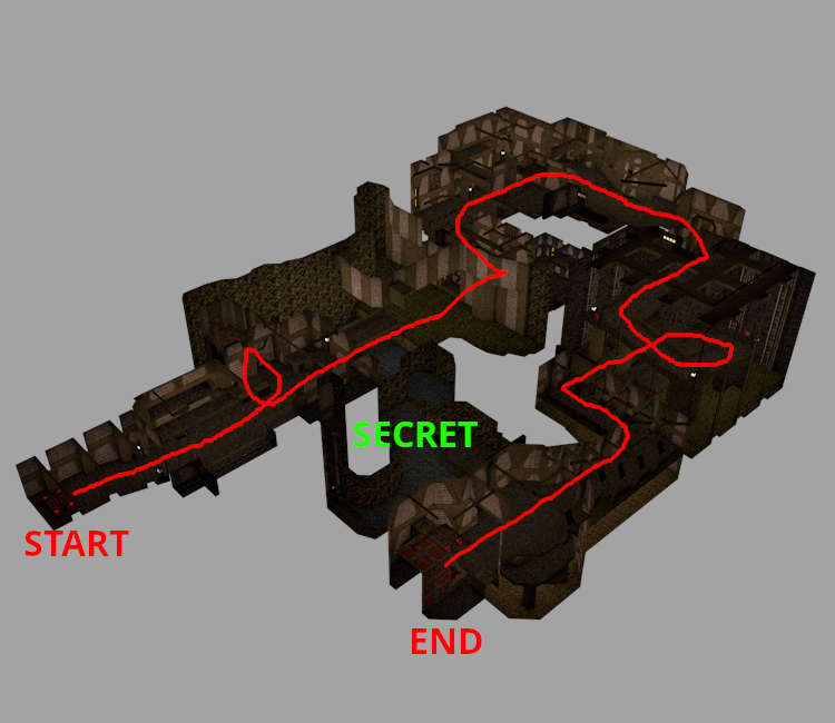 A 3d view of Quake's E1M1