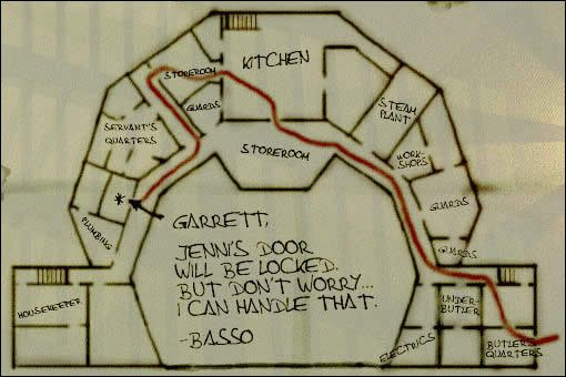 A screenshot of the map screen from Thief 2's first level